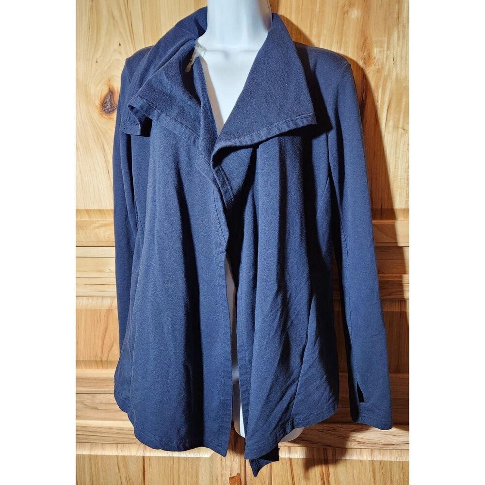 Green Tea Cardigan – Women’s Small Dark Blue Open Front Athletic Style